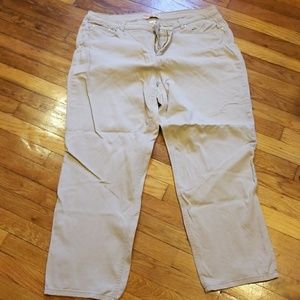 Cream stretch classic denim jeans