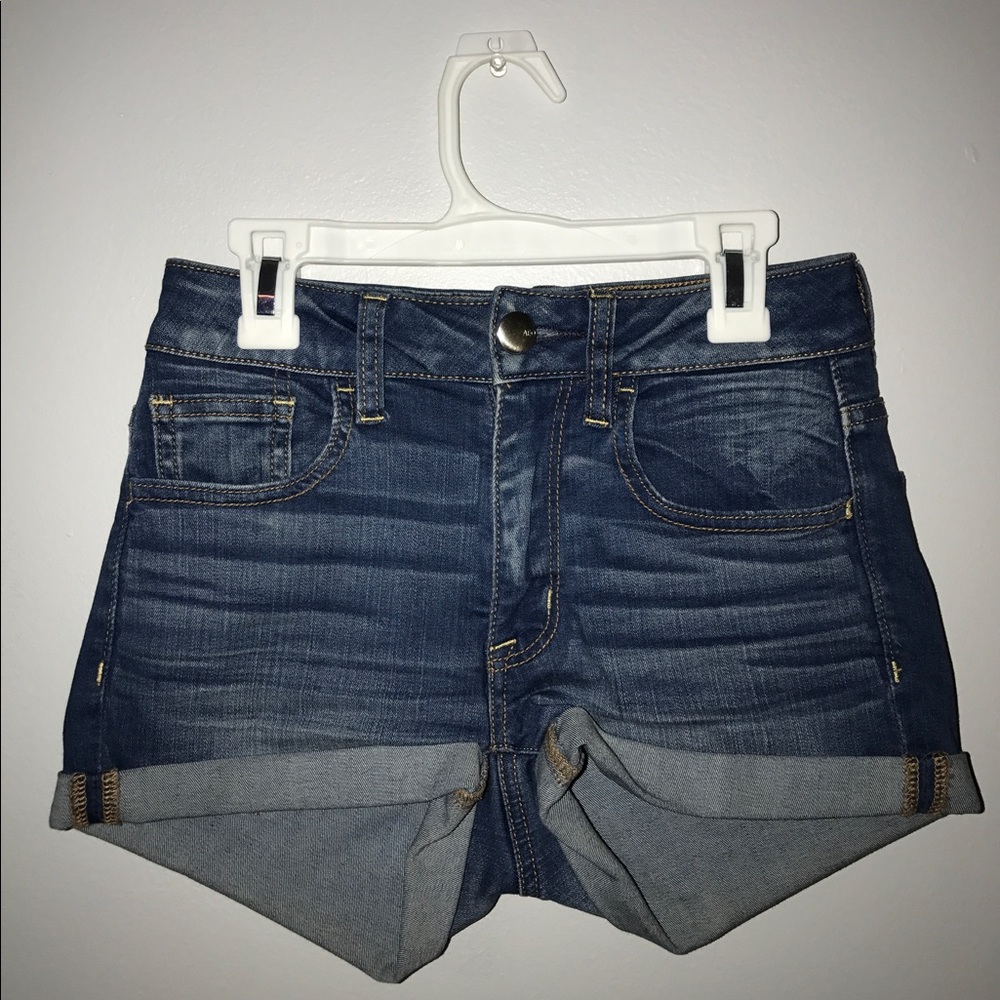 American Eagle Hi- Rise Shortie Jean Shorts 00