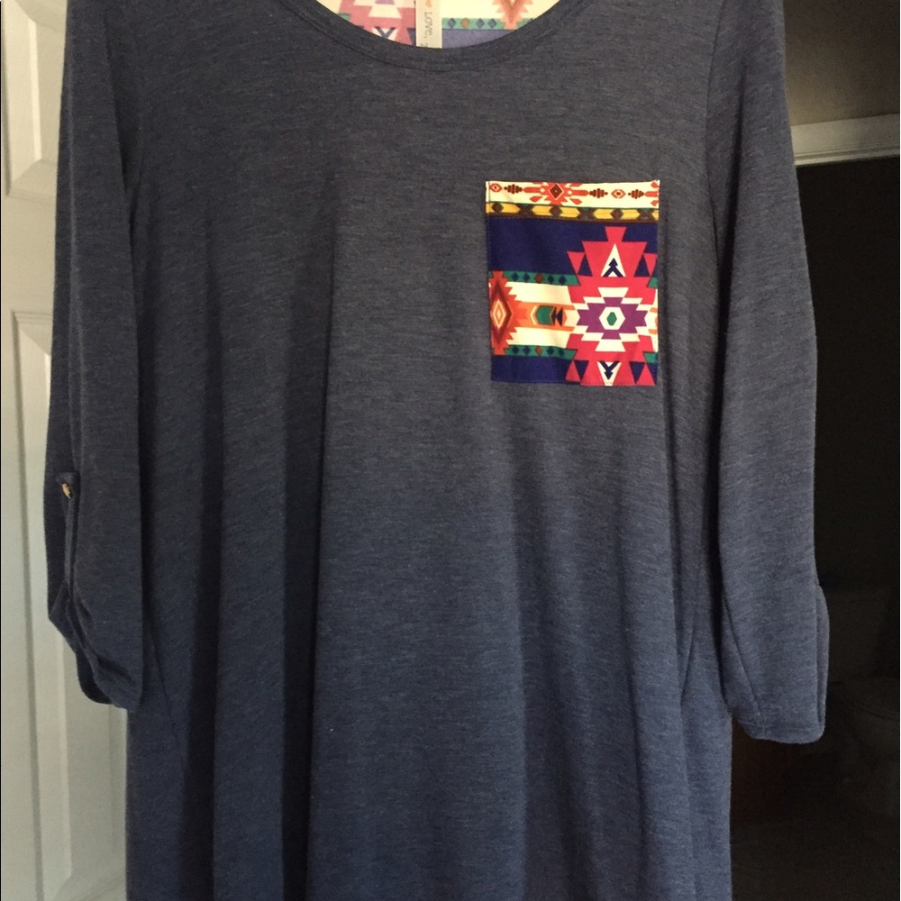 Love Zoe 3/4 sleeve Aztec print sweater