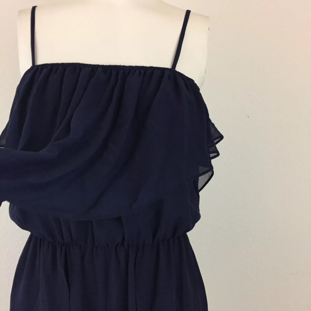 BCBGENERATION Navy Ruffle Romper - Picture 2 of 8