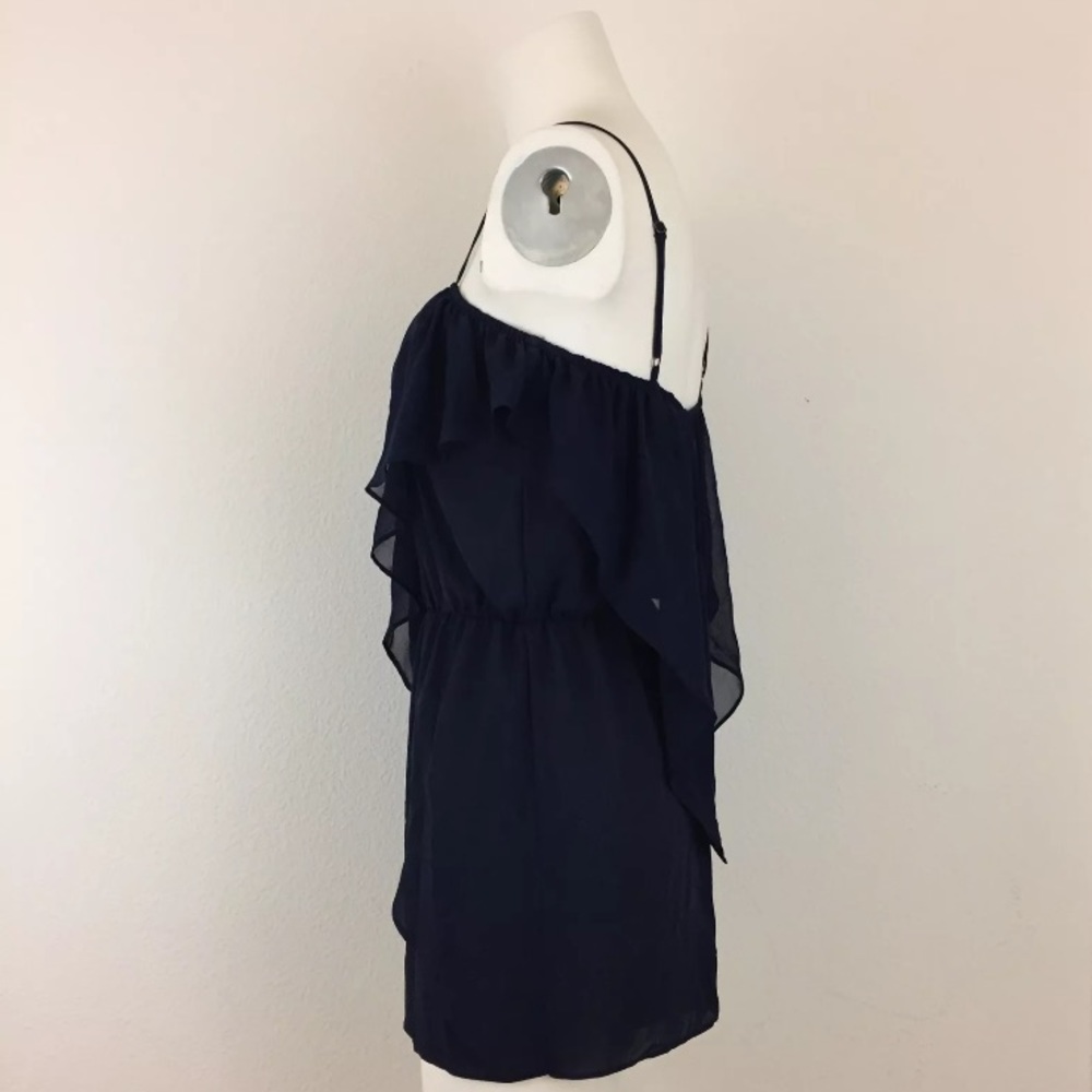 BCBGENERATION Navy Ruffle Romper - Picture 4 of 8