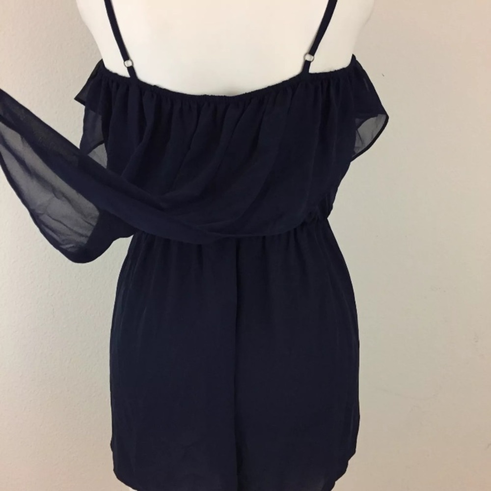 BCBGENERATION Navy Ruffle Romper - Picture 6 of 8