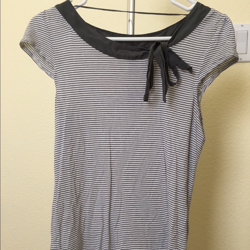 H&M: Boat Neck T-Shirt with Tie Accent