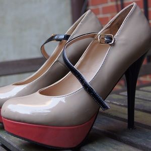 Colorblock Platform Mary Janes