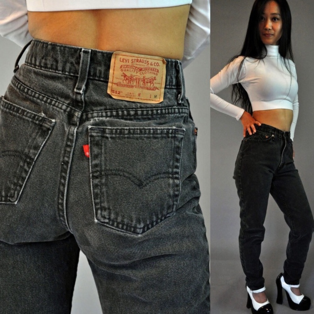 Vintage black high waisted "mom jeans"