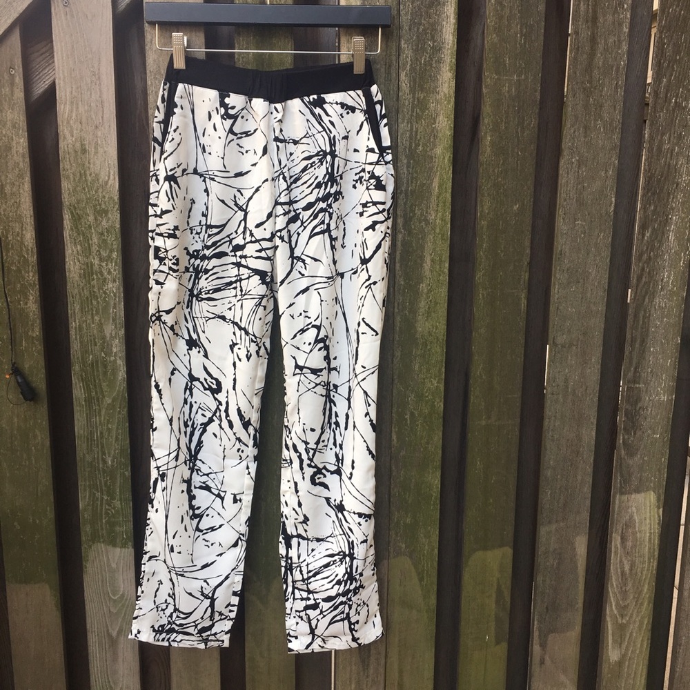 Abstract Splatter Print Trousers