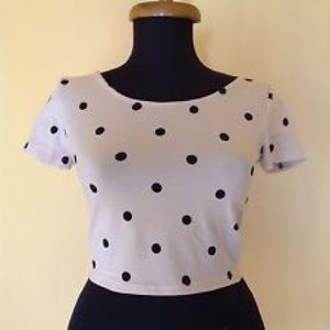 Pink and Navy Polka Dotted Top by Divided