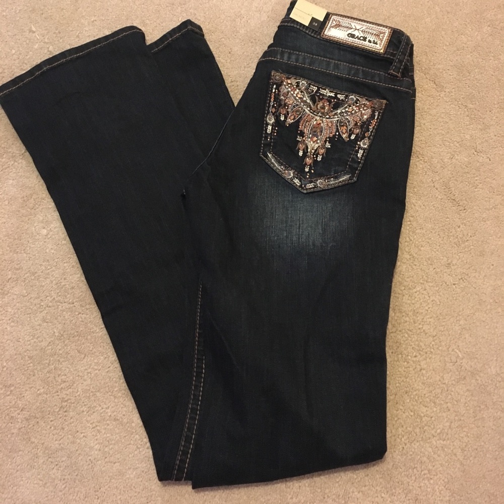 GRACE in LA Bootcut Jeans size 26 NEW