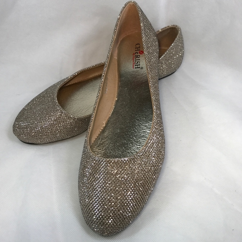 Elegant  Silver Sparkle Flats