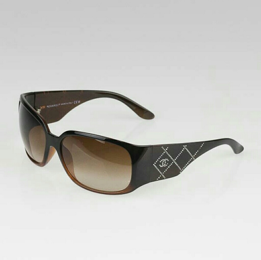 Authentic Chanel 5080b Swarovski Brown Sunglasses