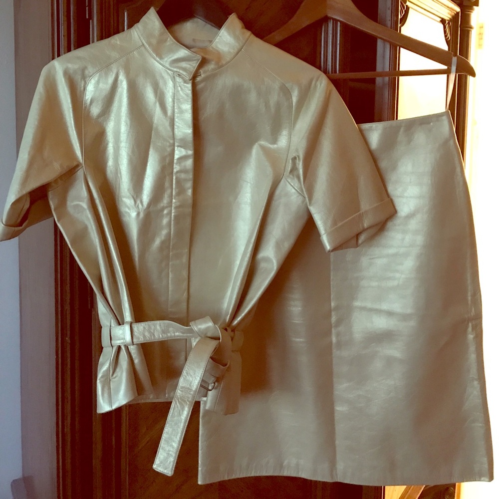 Calvin Klein collection leather suit