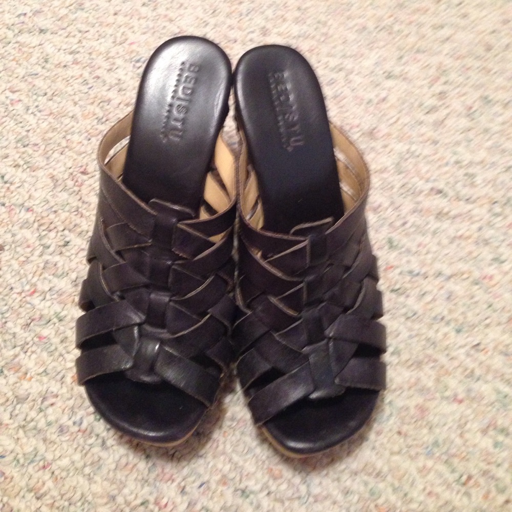 Bed Stu black wedges