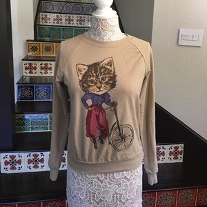 Forever 21 Hipster Cat Sweatshirt