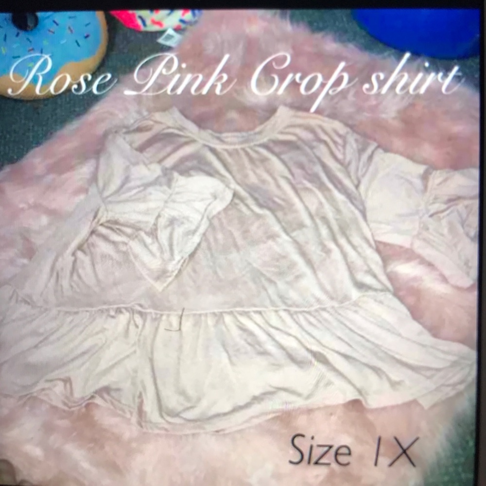 Rose pink crop bell shirt