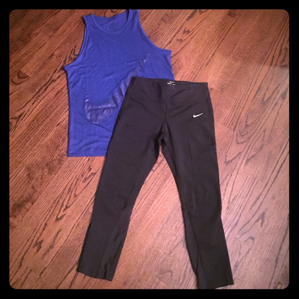 NWOT NIKE TANK & CAPRI TIGHTS SET