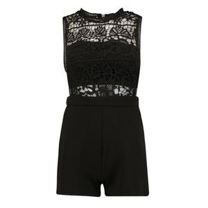 Boohoo Boutique Amy Crochet Barely There Playsuit