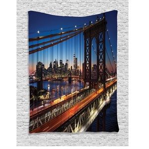 Sunset At Brooklyn Bridge River