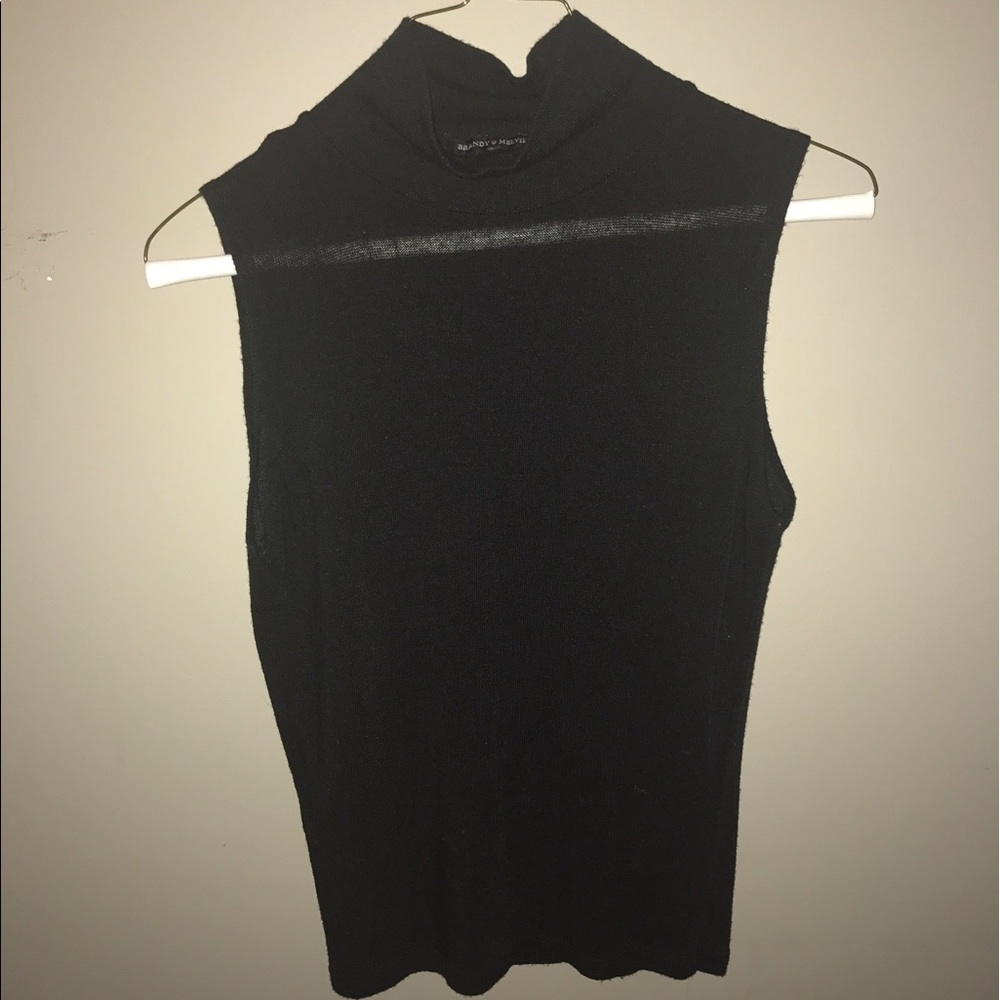 Sheer mock turtle-neck tank