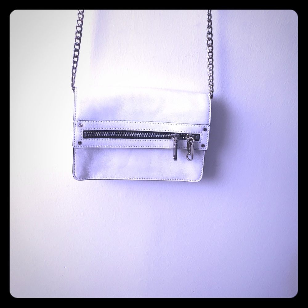 Milly NWT cross body white leather purse