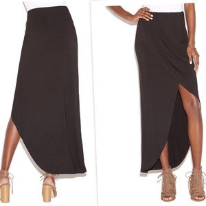 Gorgeous wrap maxi skirt with high low hemline