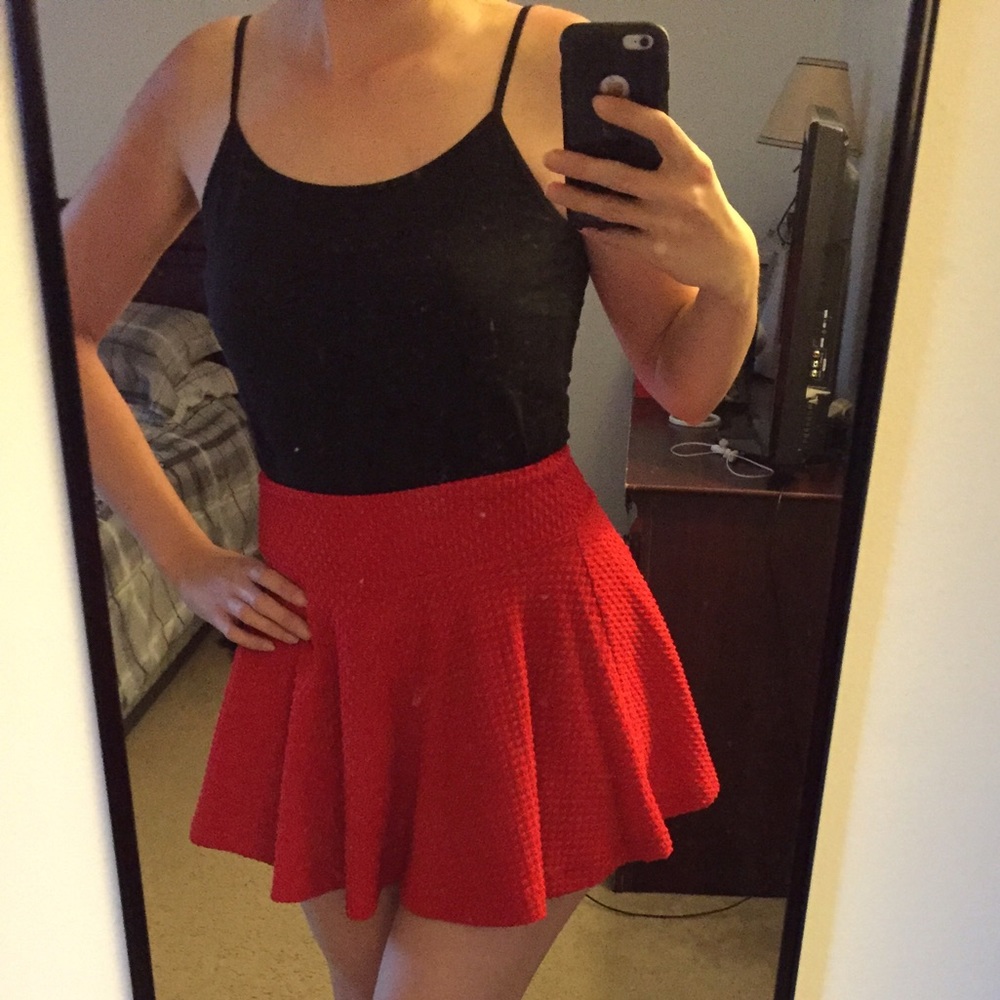 Cherry Red Swing Skirt by Cooperative