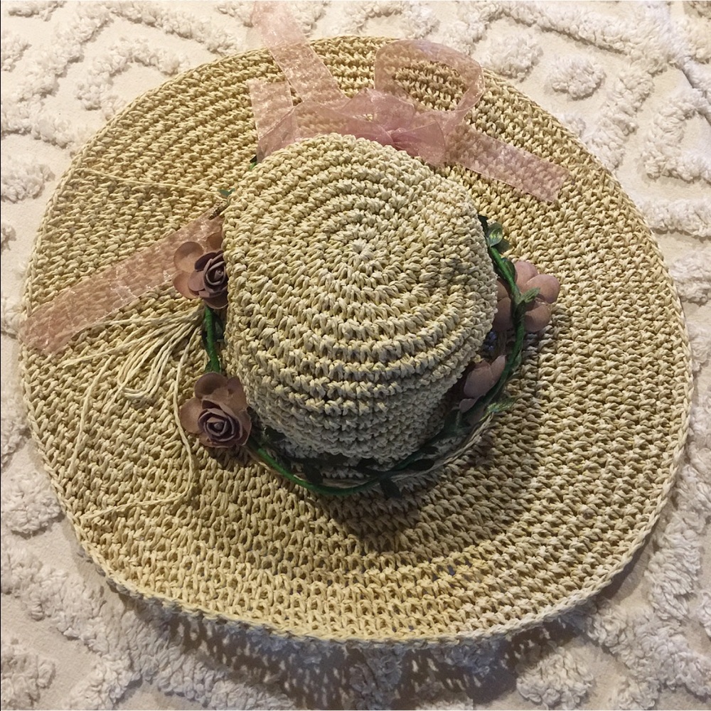 Straw hat with removable flower ring. Price firm - Picture 4 of 4