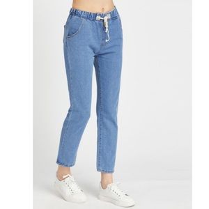 Drawstring waist jeans