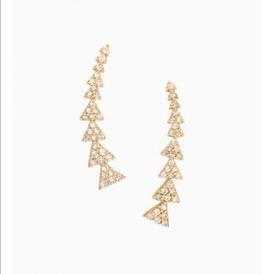 Pave Triabgle Path Ear Climber