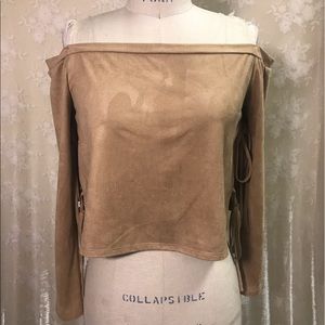 Suede Off the Shoulder Top