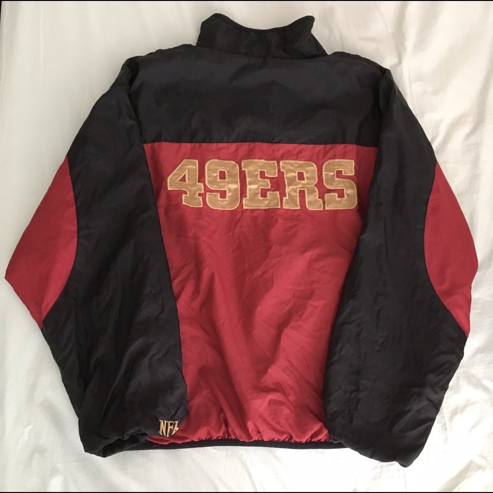 vintage nfl 49ers reversible windbreaker fleece