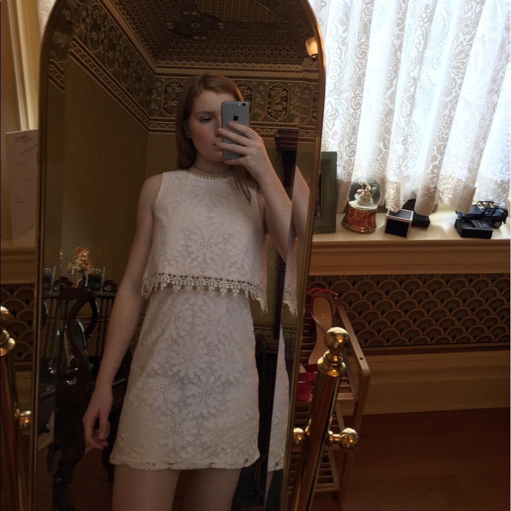 Top Shop Lacy light pink dress