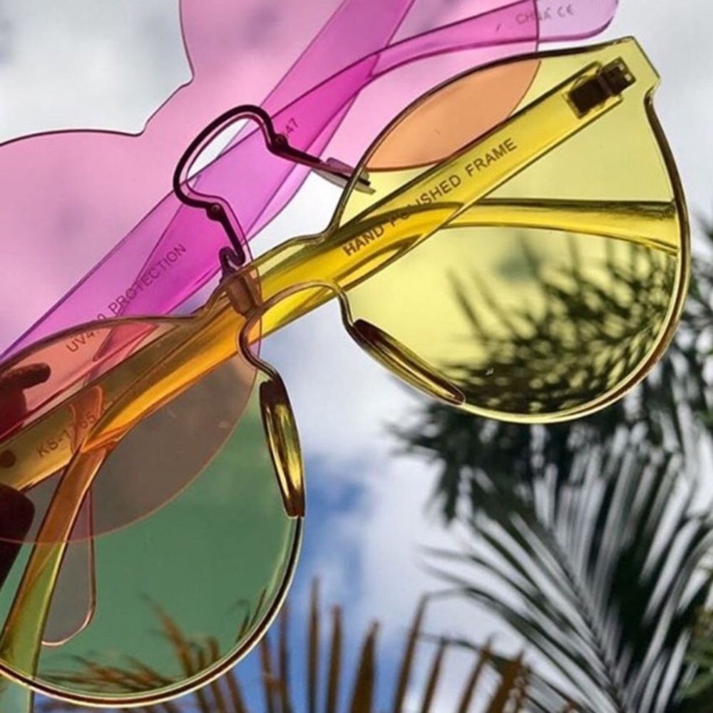 🍒"Beach'in" Circle Rimless Aviators - Picture 3 of 5