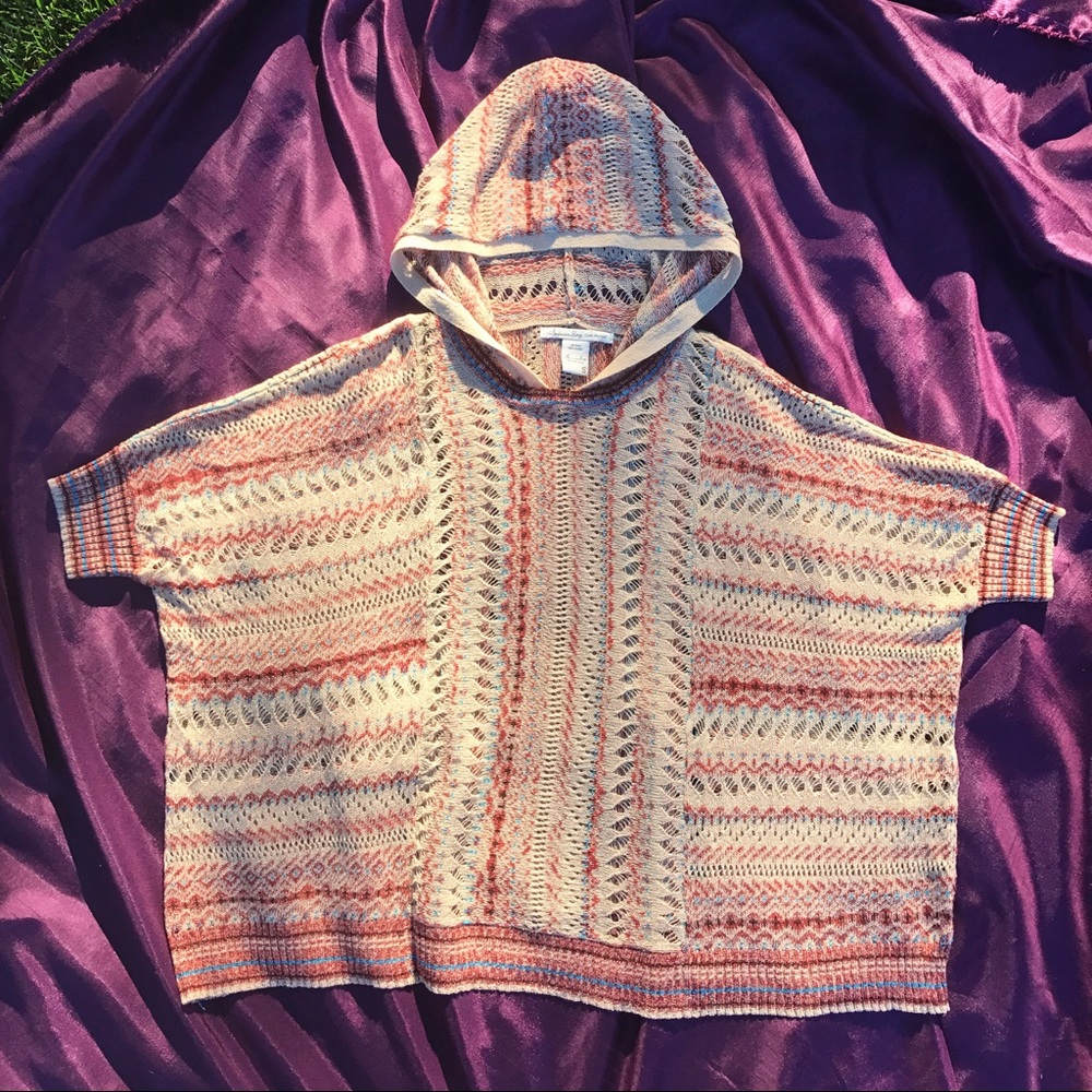 Boho Hooded Sweater Poncho