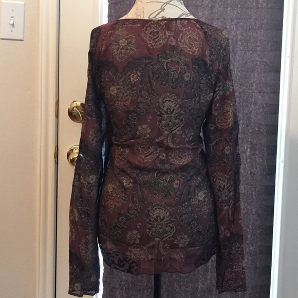 Venezia: Brown & Black 100% Rayon Top Sz 18/20 - Picture 4 of 5