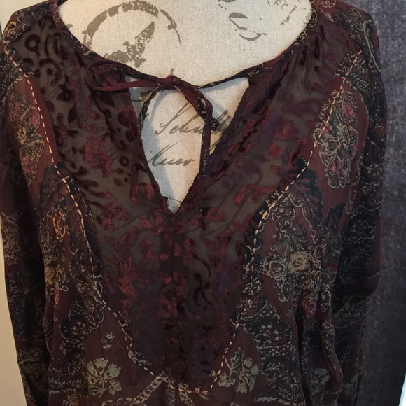 Venezia: Brown & Black 100% Rayon Top Sz 18/20 - Picture 5 of 5