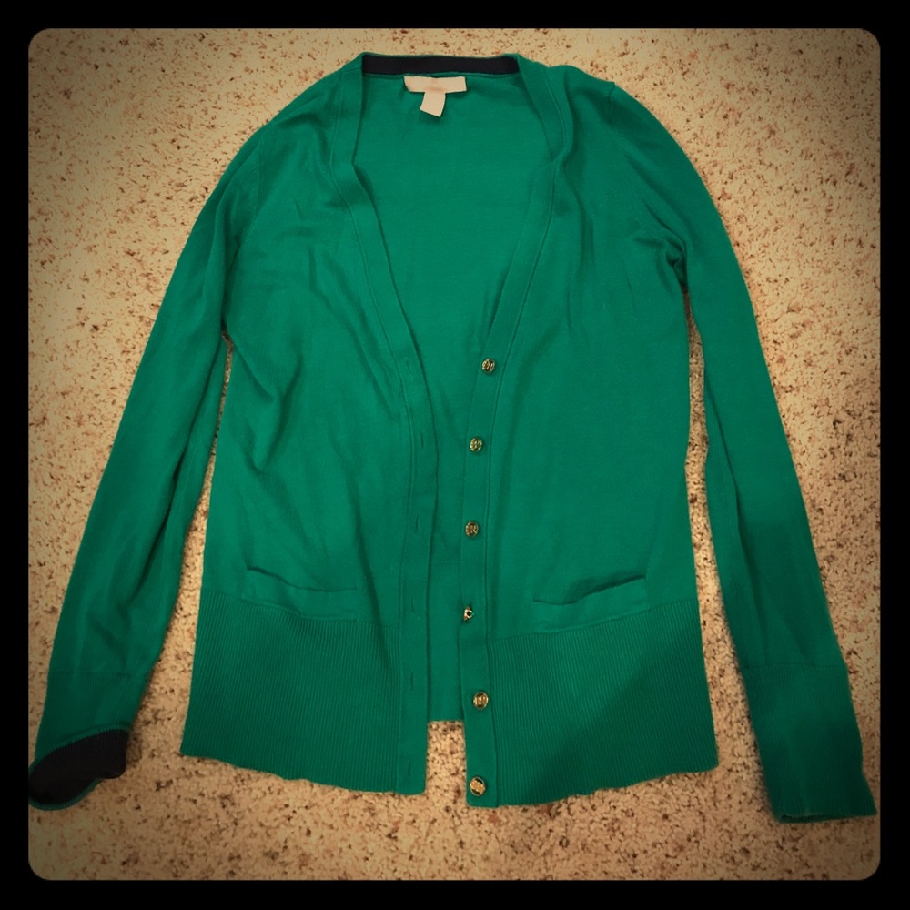 Jewel-tone green banana republic cardigan