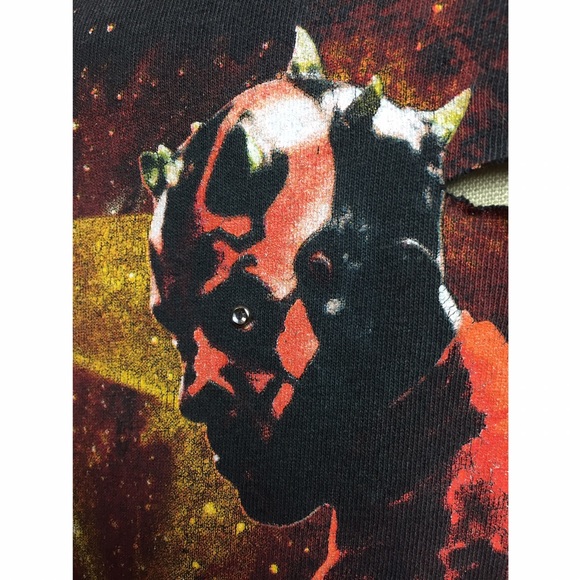 DARTH MAUL VINTAGE DISTRESSED GEM STAR WARS TSHIRT - Picture 3 of 8