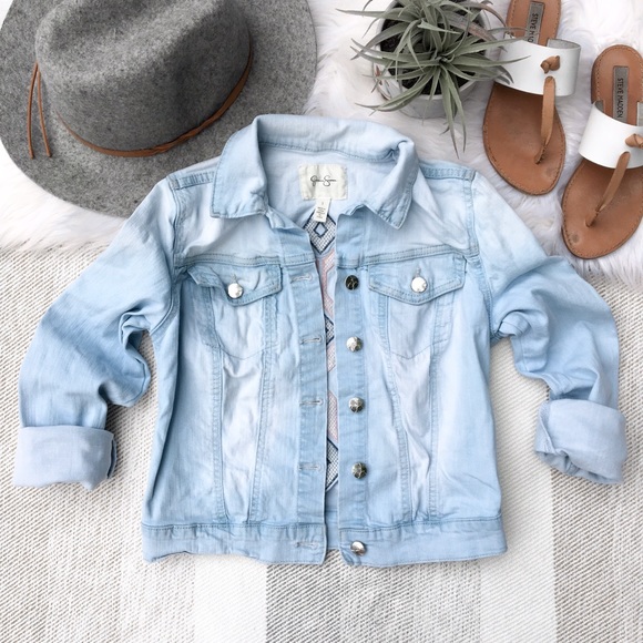 Jessica Simpson Jackets & Blazers - Light Blue Cropped Denim Jacket