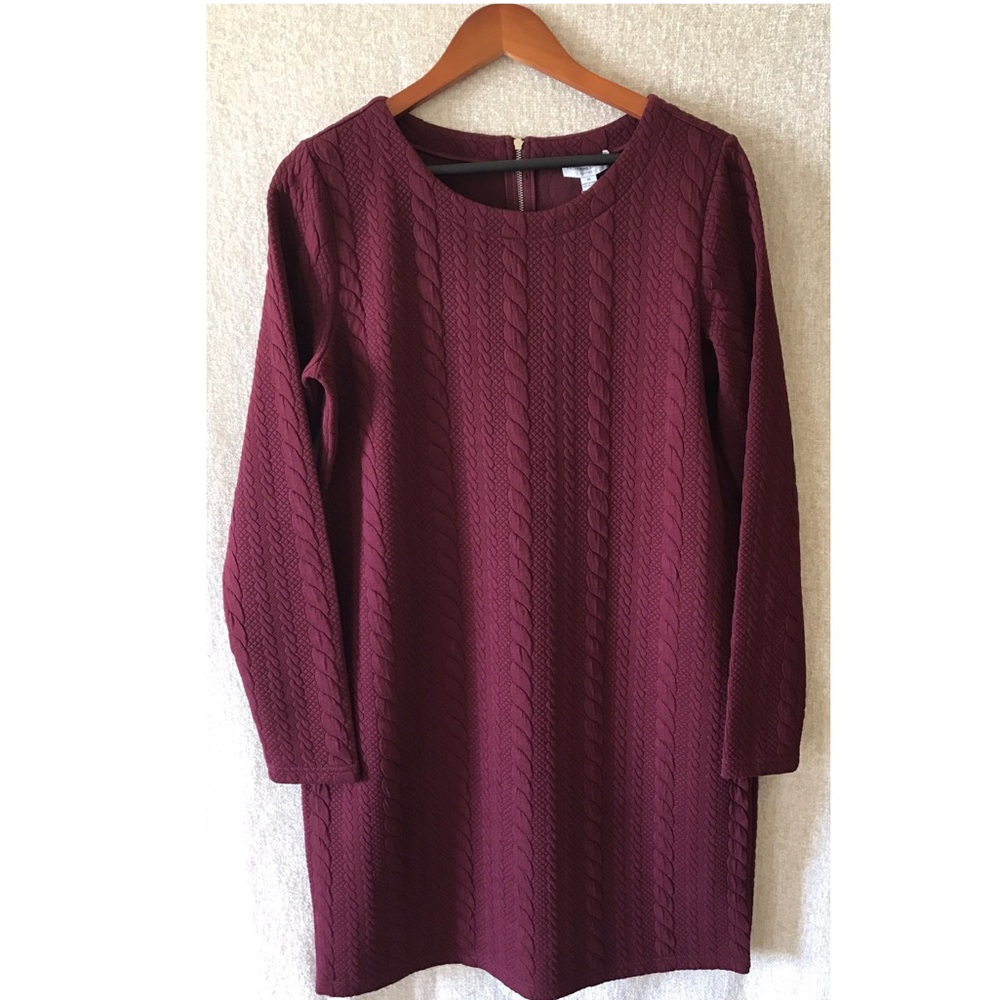 Katherine Barclay Cable Knit Sweater Shift Dress