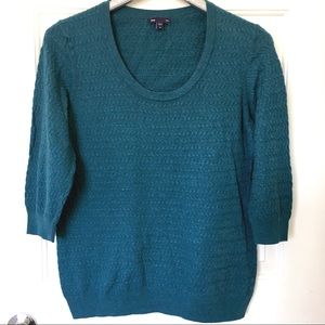 Gap blue knitted soft 3/4 sleeve sweater