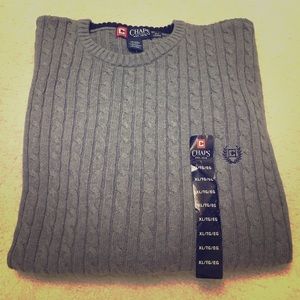 Long sleeve grey chaps xl men's sweater