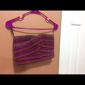 Forever 21 Strapless Zigzag crop top multi color M
