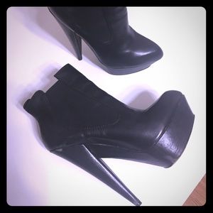 ASOS black pleather booties