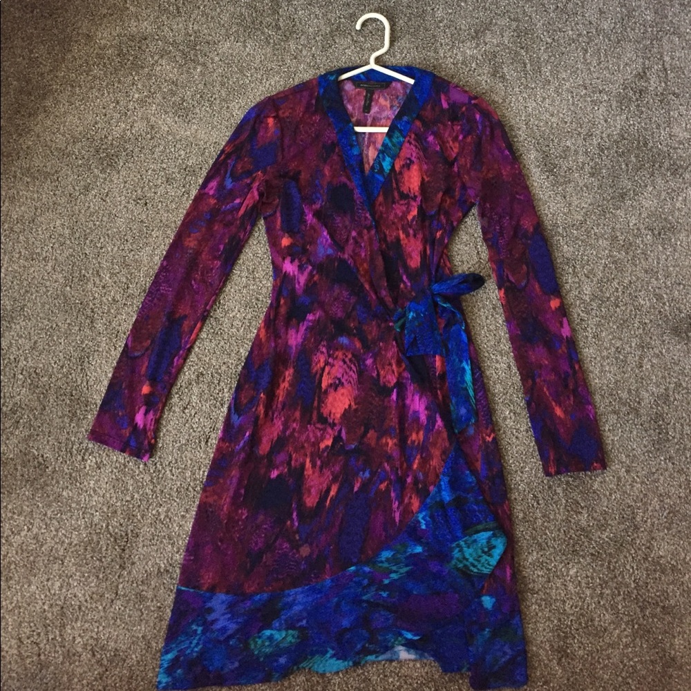 BCBG watercolor wrap dress