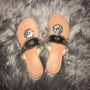 gold sandals