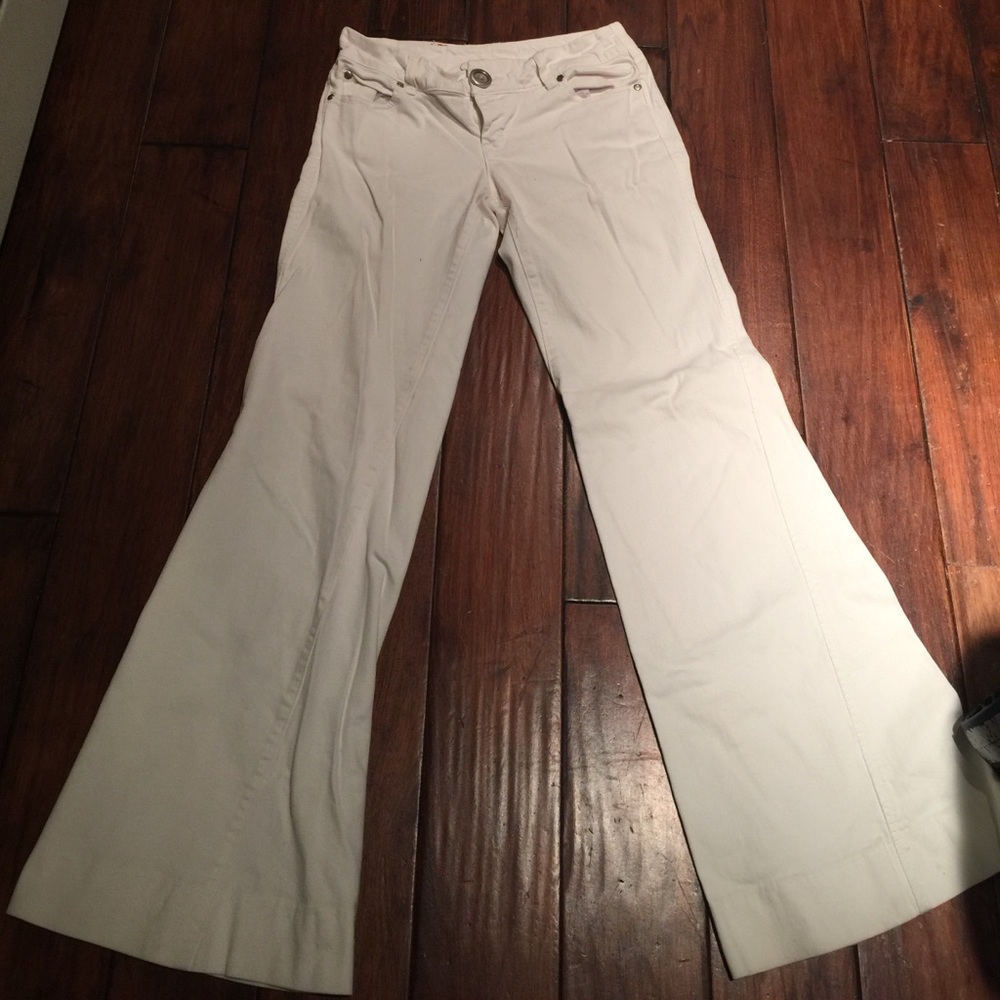 Level 99 White Hi fashion Bellbottom jeans