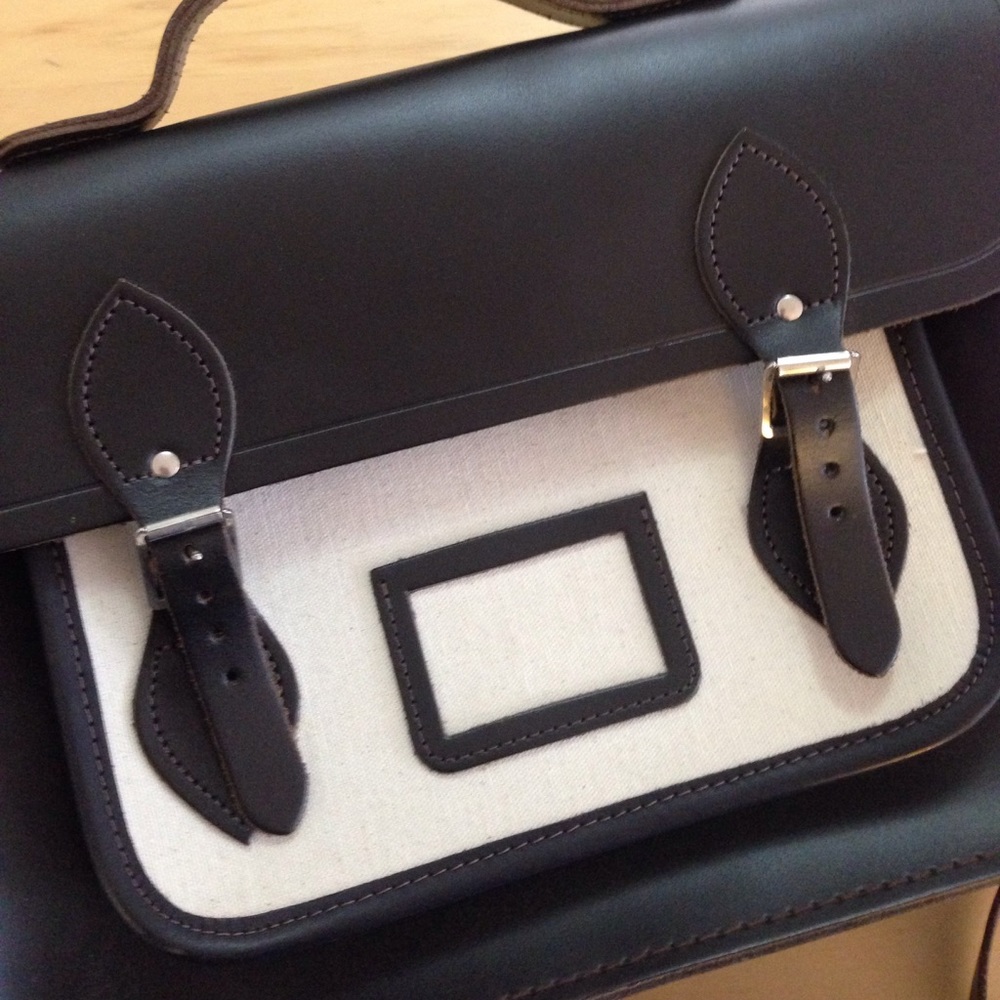 Cambridge Satchel cream canvas dark brown leather - Picture 2 of 7
