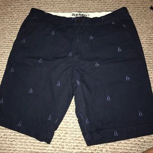 Navy Blue Sail Boat Shorts
