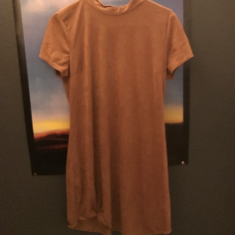 Suede T shirt dress
