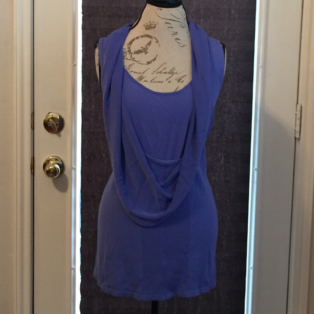 Lane Bryant: Sleeveless Drama Front Periwinkle Top